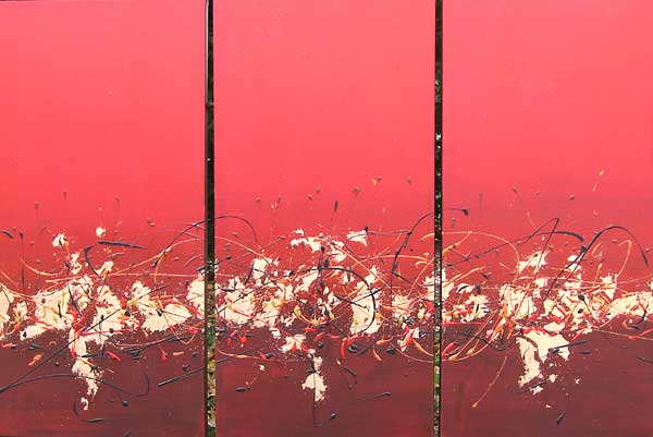 RED DIPTYCH NO.443 DATED 2006 BY LUCIEN SIMON