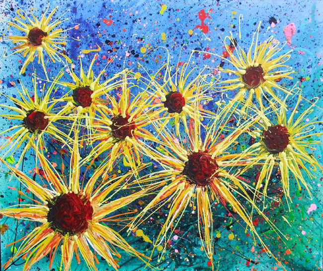 NINE SUNFLOWERS NO.903 DATED 2015 BY LUCIEN SIMON